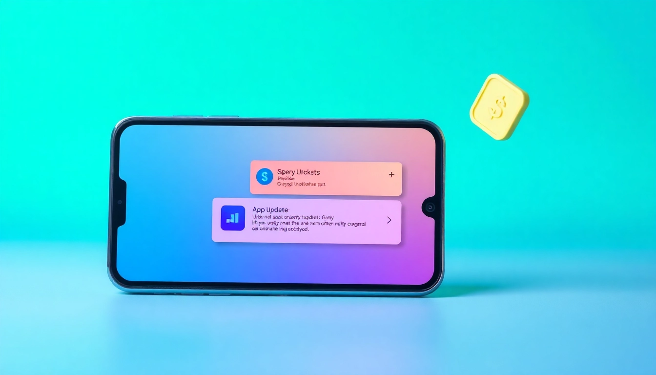 Illustration of a smartphone showing Best Apps Updates notifications to inform users about
